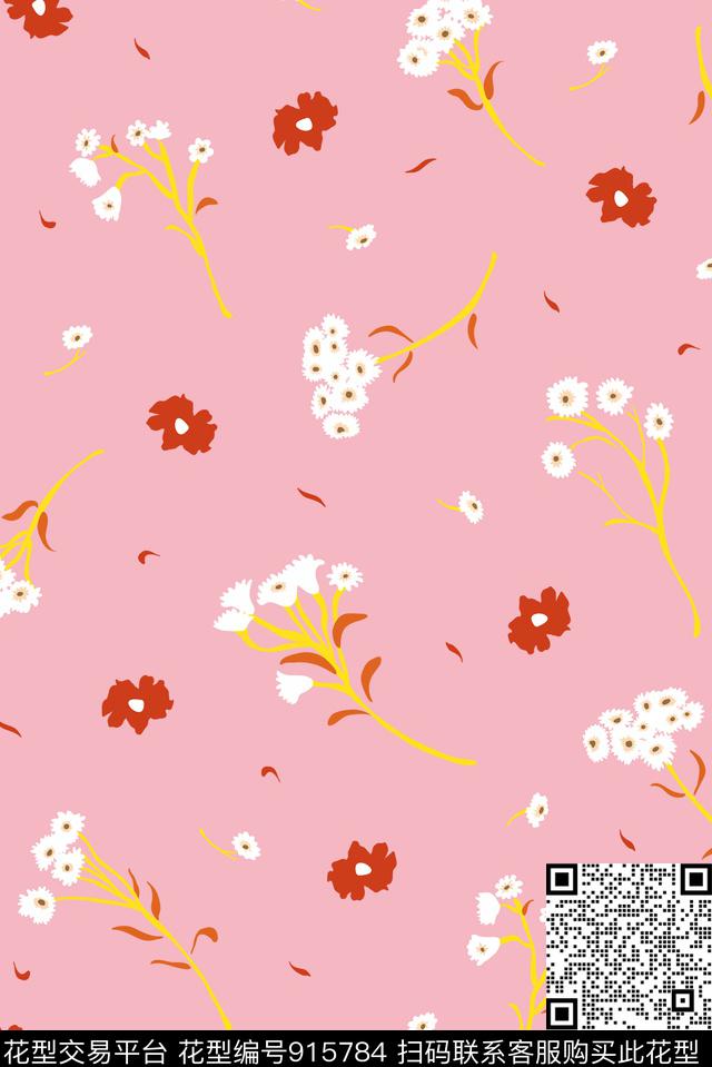 复古小雏菊小碎花传统印花华亿平台下载（图片编号: 915784） - 瓦栏（Walan）