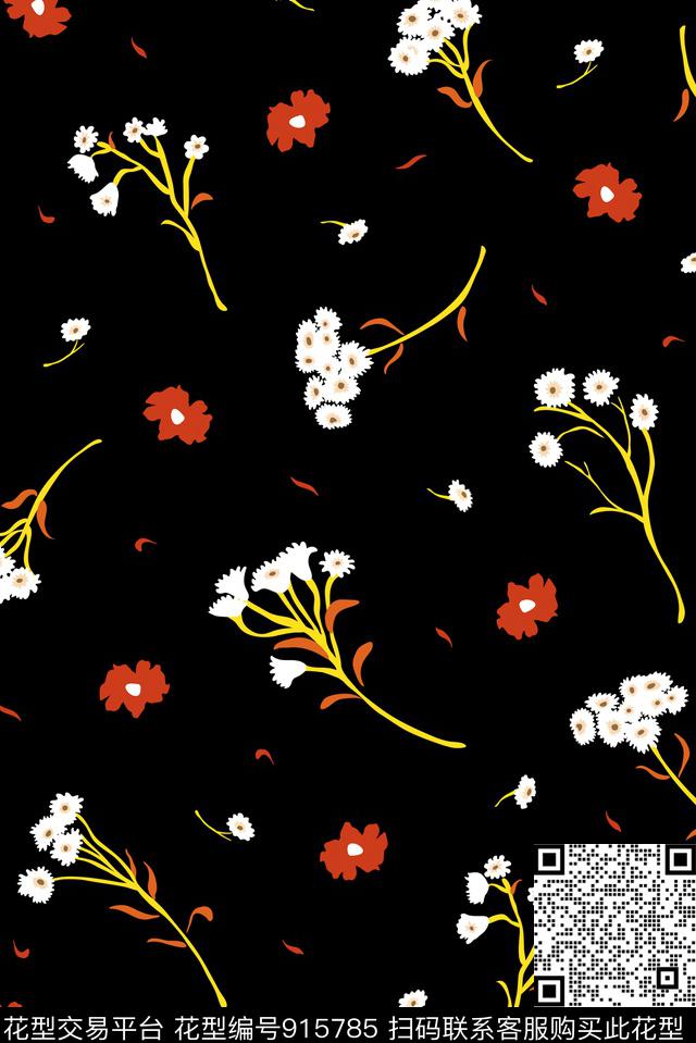 复古小雏菊小碎花传统印花华亿平台下载（图片编号: 915785） - 瓦栏（Walan）