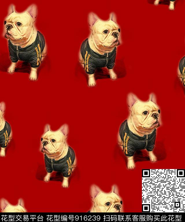 狗动物纹抽象狗数码印花华亿平台下载（图片编号: 916239） - 瓦栏（Walan）