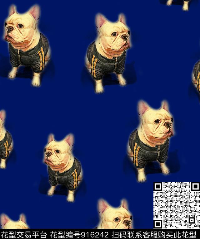 狗抽象狗可爱动物数码印花华亿平台下载（图片编号: 916242） - 瓦栏（Walan）