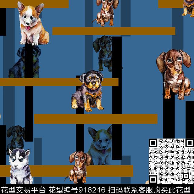 几何条纹动物数码印花华亿平台下载（图片编号: 916246） - 瓦栏（Walan）