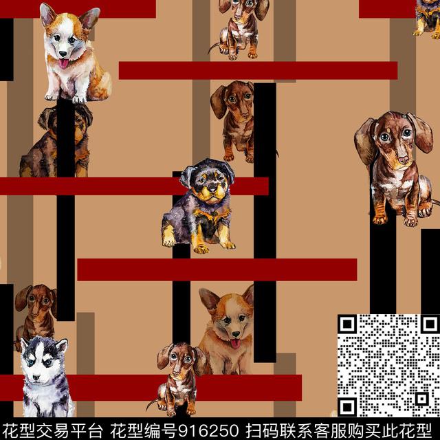 几何条纹动物数码印花华亿平台下载（图片编号: 916250） - 瓦栏（Walan）