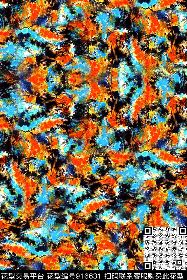 抽象民族风羽毛感数码印花华亿平台下载（图片编号: 916631） - 瓦栏（Walan）