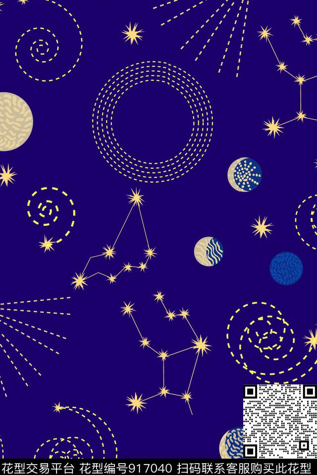 波点月亮几何数码印花华亿平台下载（图片编号: 917040） - 瓦栏（Walan）