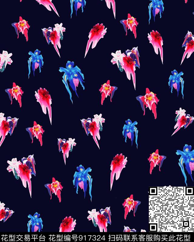 小碎花满版散花花卉数码印花华亿平台下载（图片编号: 917324） - 瓦栏（Walan）