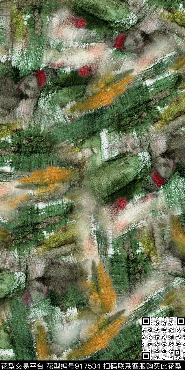 棉麻数码华亿平台抽象数码印花华亿平台下载（图片编号: 917534） - 瓦栏（Walan）