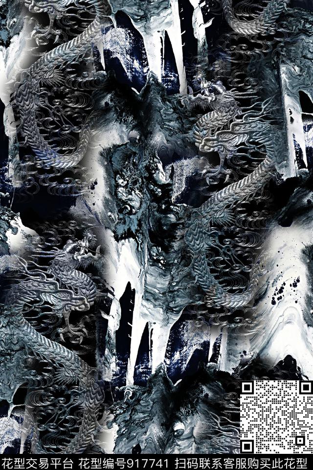 复古龙潮牌数码印花华亿平台下载（图片编号: 917741） - 瓦栏（Walan）