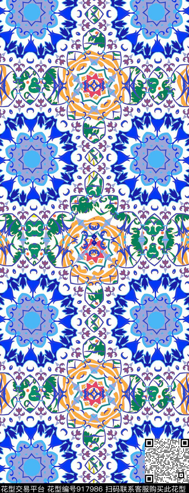 数码华亿平台连衣裙绘画数码印花华亿平台下载（图片编号: 917986） - 瓦栏（Walan）