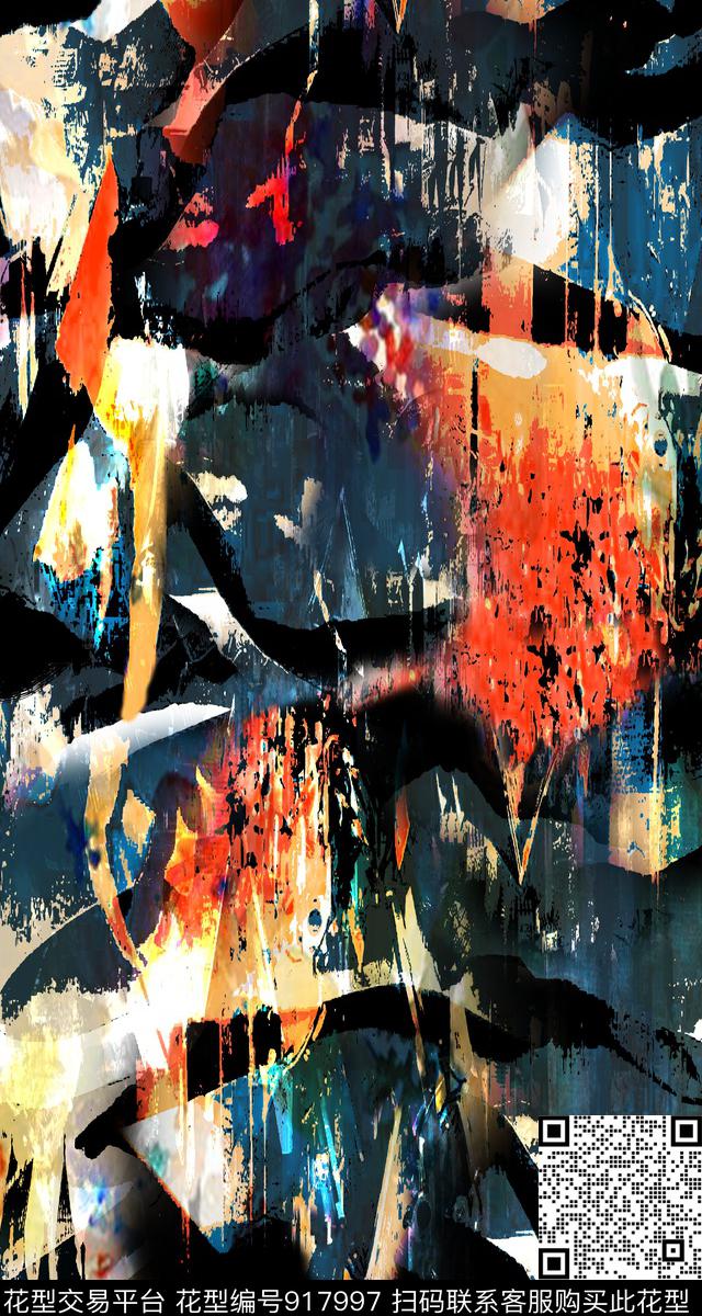 数码华亿平台连衣裙绘画数码印花华亿平台下载（图片编号: 917997） - 瓦栏（Walan）