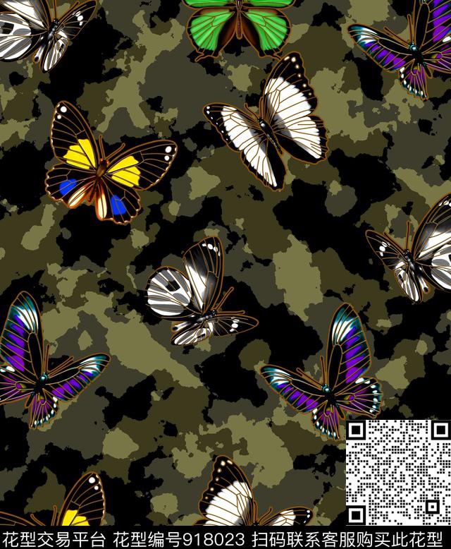 几何迷彩大牌风数码印花华亿平台下载（图片编号: 918023） - 瓦栏（Walan）