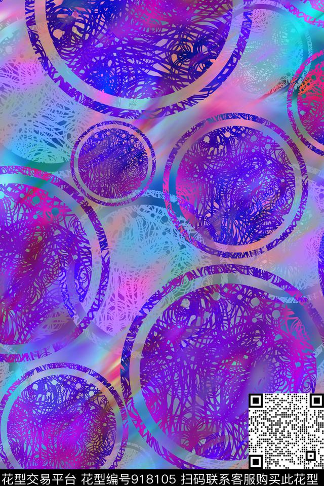 镂空圆形荧光数码印花华亿平台下载（图片编号: 918105） - 瓦栏（Walan）