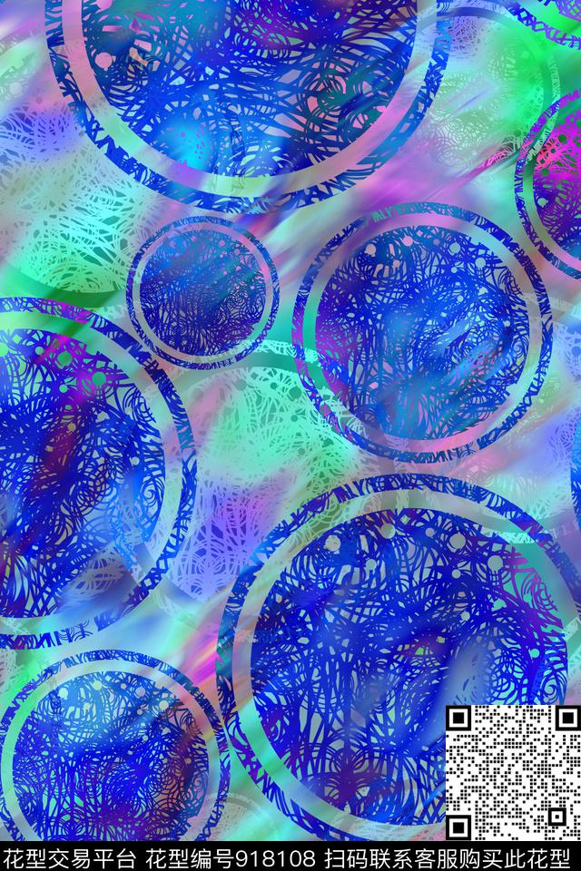 镂空圆形荧光数码印花华亿平台下载（图片编号: 918108） - 瓦栏（Walan）