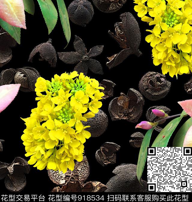 创意花卉茶包数码印花华亿平台下载（图片编号: 918534） - 瓦栏（Walan）