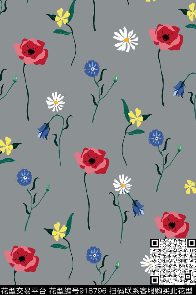 小碎花大牌风甜美淑女传统印花华亿平台下载（图片编号: 918796） - 瓦栏（Walan）