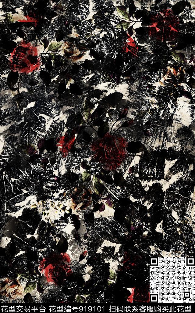 民族风复古大牌风数码印花华亿平台下载（图片编号: 919101） - 瓦栏（Walan）