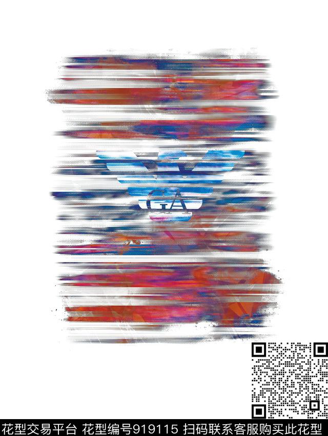 几何迷彩大牌风数码印花华亿平台下载（图片编号: 919115） - 瓦栏（Walan）