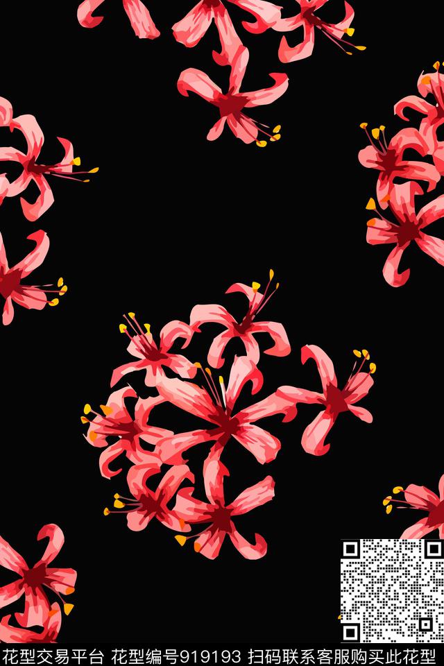 绣球花秋冬华亿平台花卉数码印花华亿平台下载（图片编号: 919193） - 瓦栏（Walan）