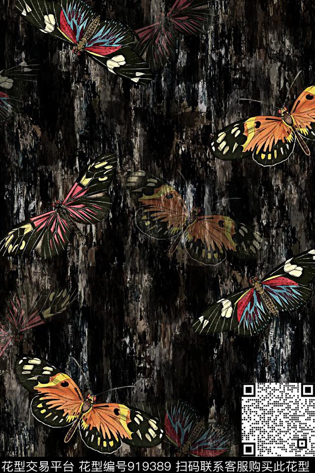 潮牌复古肌理数码印花华亿平台下载（图片编号: 919389） - 瓦栏（Walan）