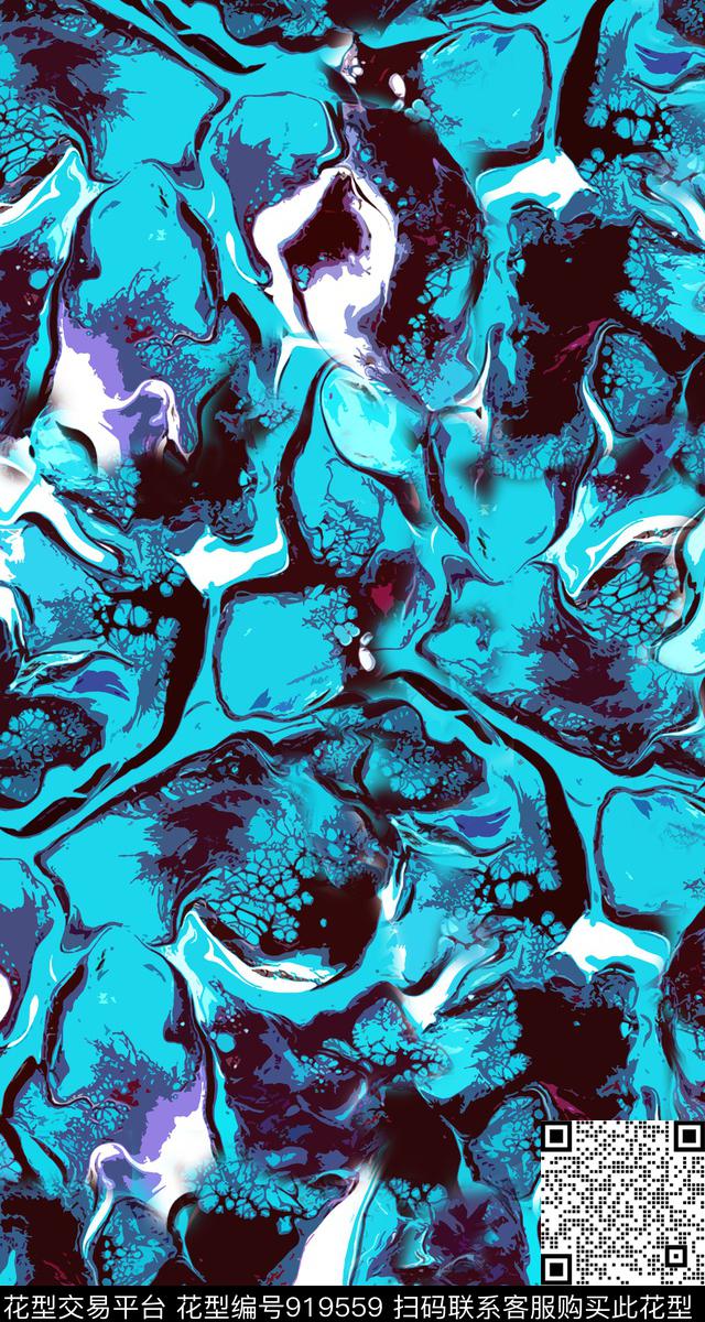 抽象波点几何数码印花华亿平台下载（图片编号: 919559） - 瓦栏（Walan）