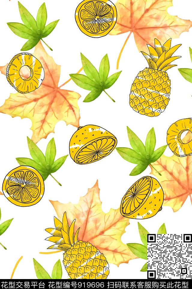 植物绿植树叶水果数码印花华亿平台下载（图片编号: 919696） - 瓦栏（Walan）