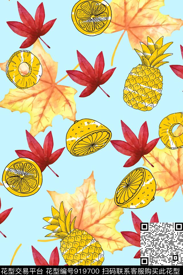 植物绿植树叶水果数码印花华亿平台下载（图片编号: 919700） - 瓦栏（Walan）