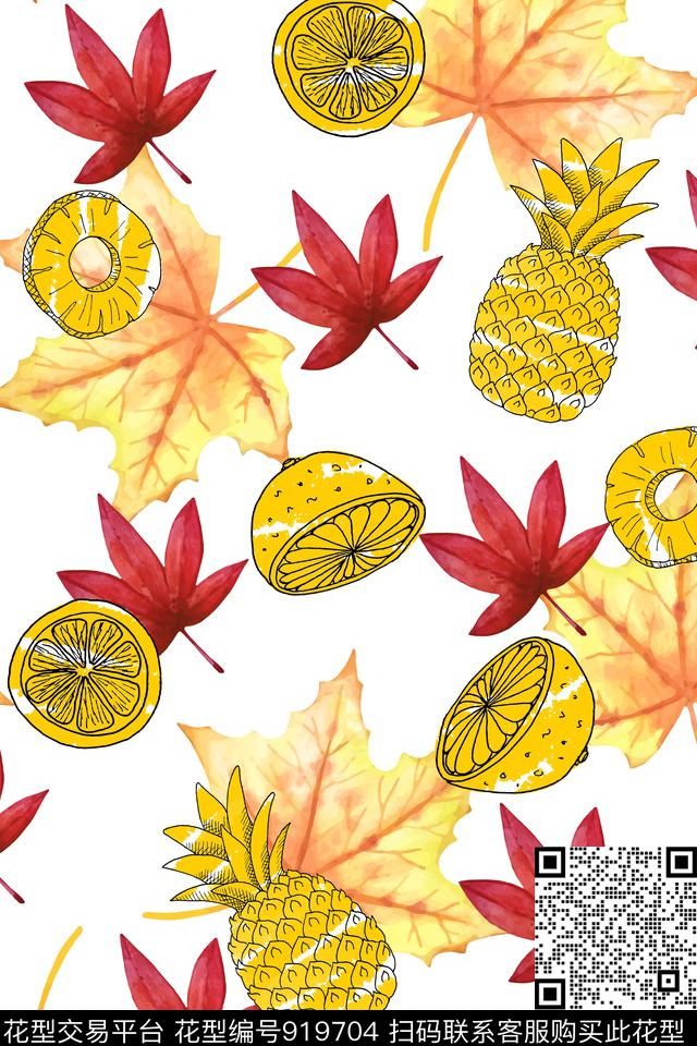 植物绿植树叶水果数码印花华亿平台下载（图片编号: 919704） - 瓦栏（Walan）