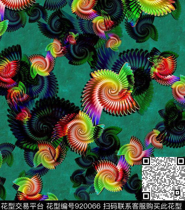 香云纱炫彩油画华亿平台数码印花华亿平台下载（图片编号: 920066） - 瓦栏（Walan）