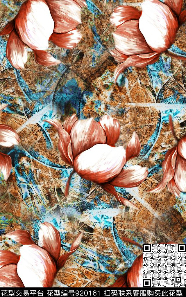 民族风复古纹理数码印花华亿平台下载（图片编号: 920161） - 瓦栏（Walan）