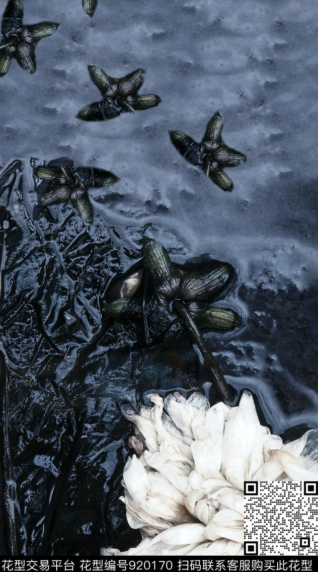 花卉复古大牌风数码印花华亿平台下载（图片编号: 920170） - 瓦栏（Walan）