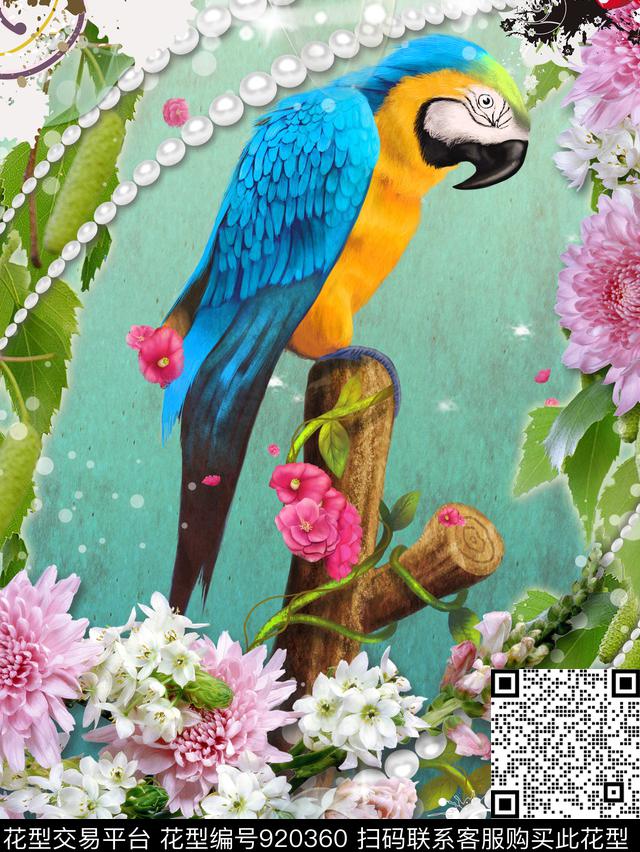 花卉鸟动物数码印花华亿平台下载（图片编号: 920360） - 瓦栏（Walan）