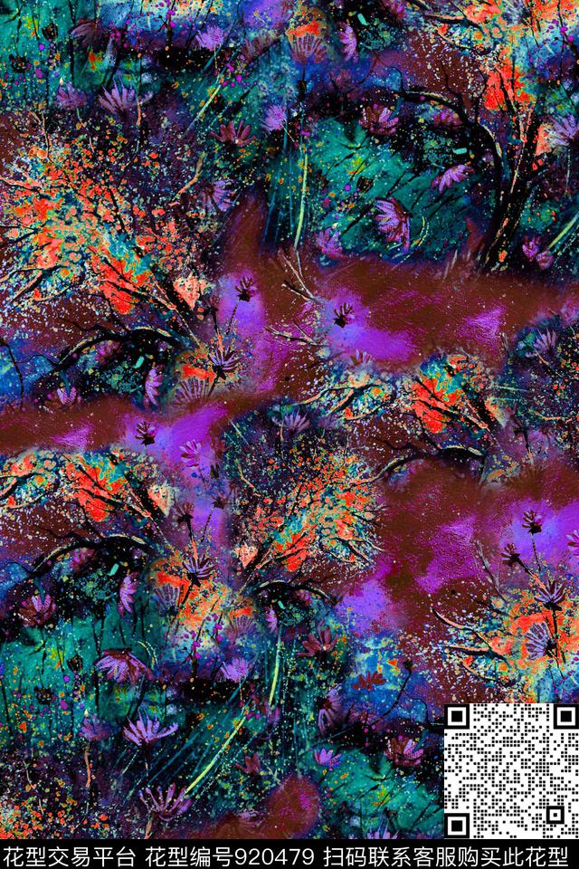 女装绘画中老年数码印花华亿平台下载（图片编号: 920479） - 瓦栏（Walan）