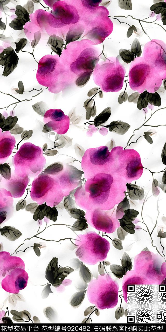 小碎花绘画花卉数码印花华亿平台下载（图片编号: 920482） - 瓦栏（Walan）