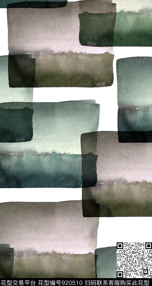 肌理涂鸦几何数码印花华亿平台下载（图片编号: 920510） - 瓦栏（Walan）