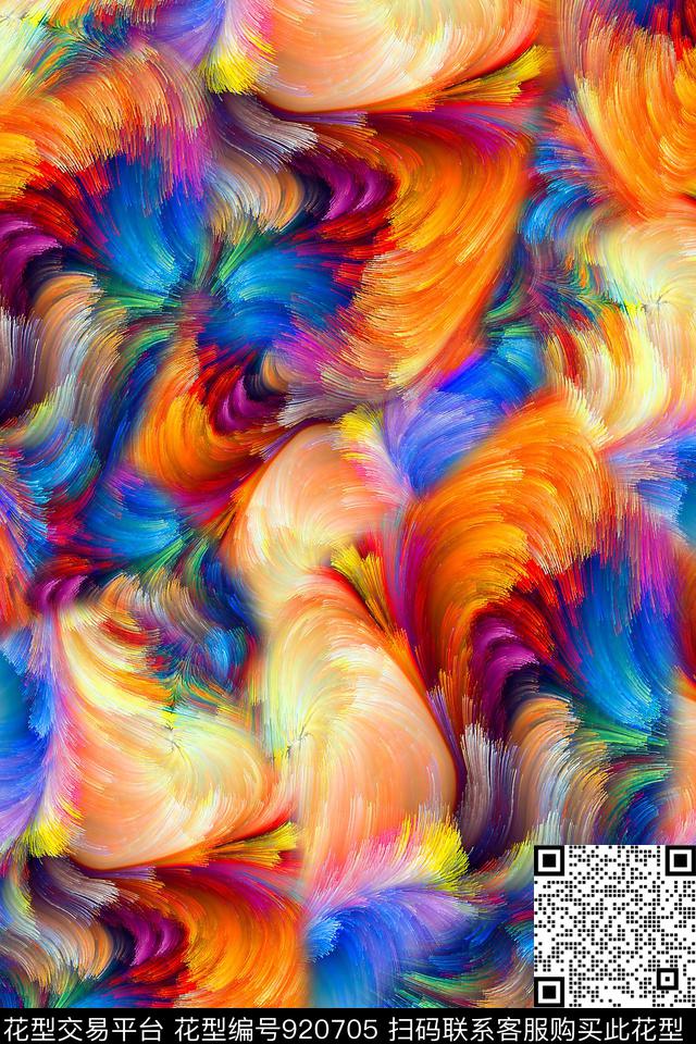 肌理炫彩女装数码印花华亿平台下载（图片编号: 920705） - 瓦栏（Walan）