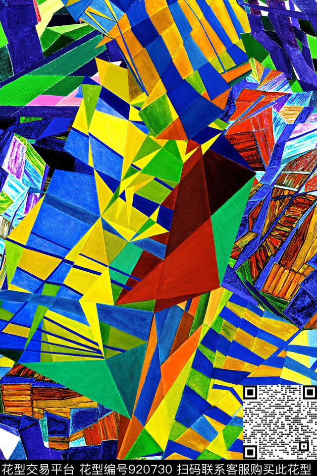几何肌理油画华亿平台数码印花华亿平台下载（图片编号: 920730） - 瓦栏（Walan）