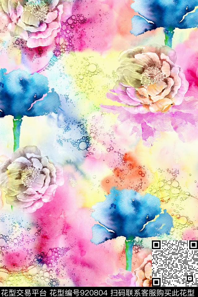 休闲花卉肌理数码印花华亿平台下载（图片编号: 920804） - 瓦栏（Walan）