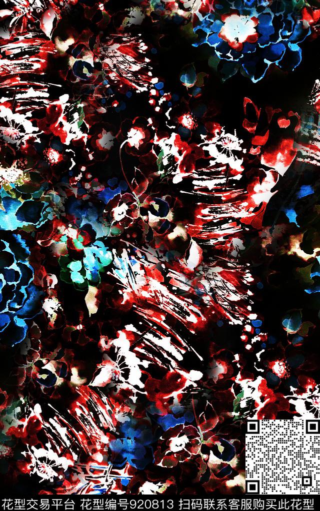 纹理抽象数码印花华亿平台下载（图片编号: 920813） - 瓦栏（Walan）