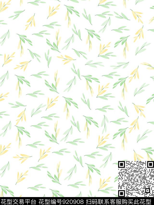 花卉素雅清爽底花卉数码印花华亿平台下载（图片编号: 920908） - 瓦栏（Walan）