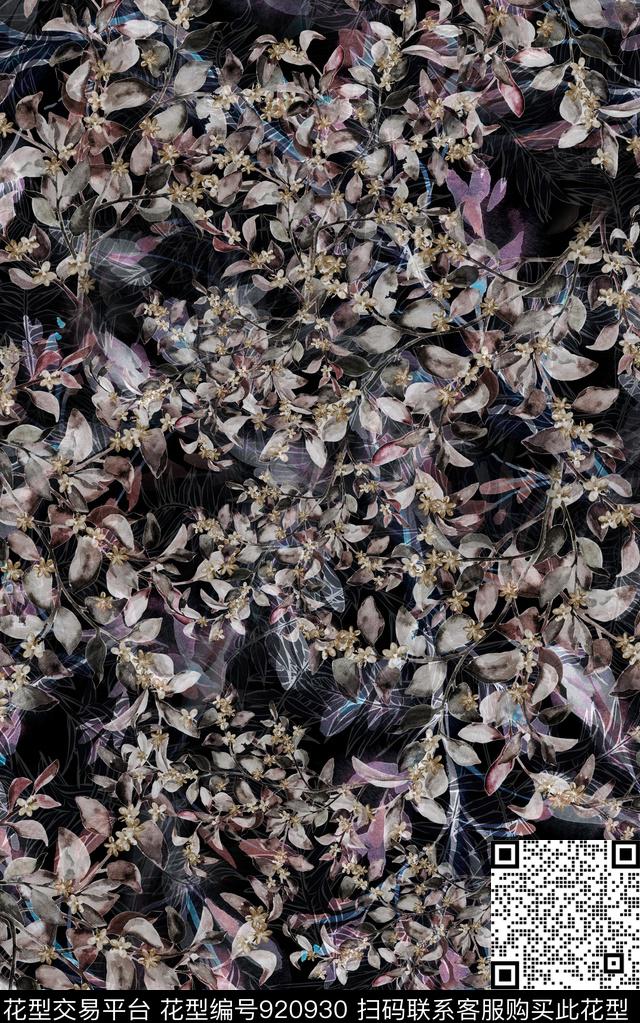 花卉复古大牌风数码印花华亿平台下载（图片编号: 920930） - 瓦栏（Walan）