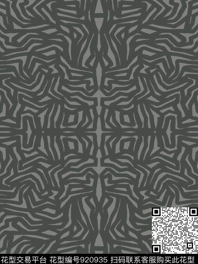 黑白华亿平台男装抽象男装传统印花华亿平台下载（图片编号: 920935） - 瓦栏（Walan）