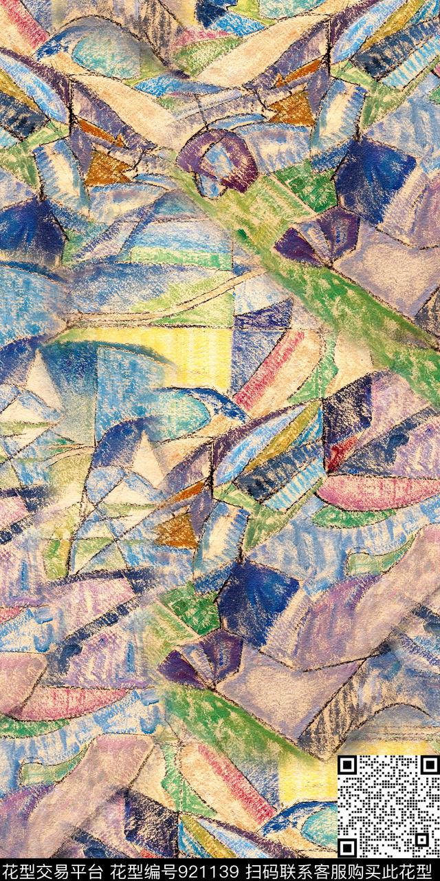 几何春夏华亿平台抽象数码印花华亿平台下载（图片编号: 921139） - 瓦栏（Walan）