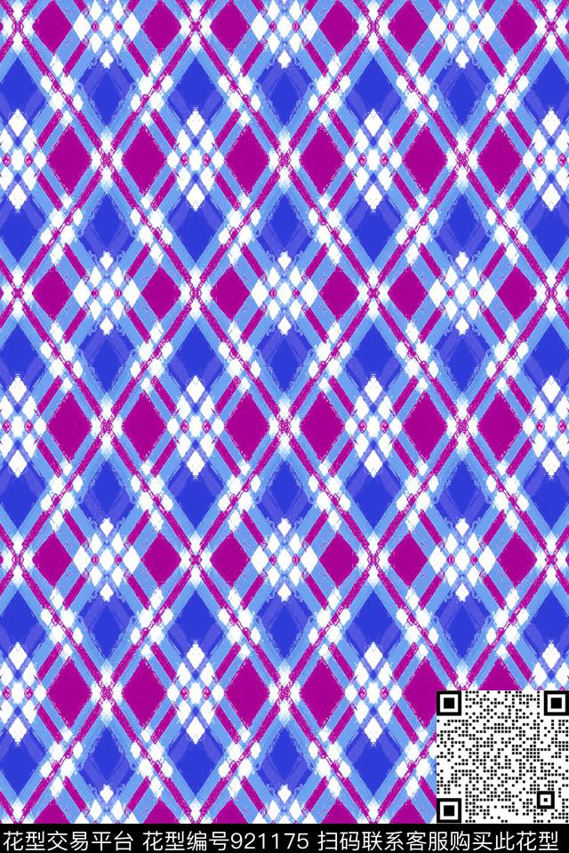 格子衫条纹菱形条纹数码印花华亿平台下载（图片编号: 921175） - 瓦栏（Walan）