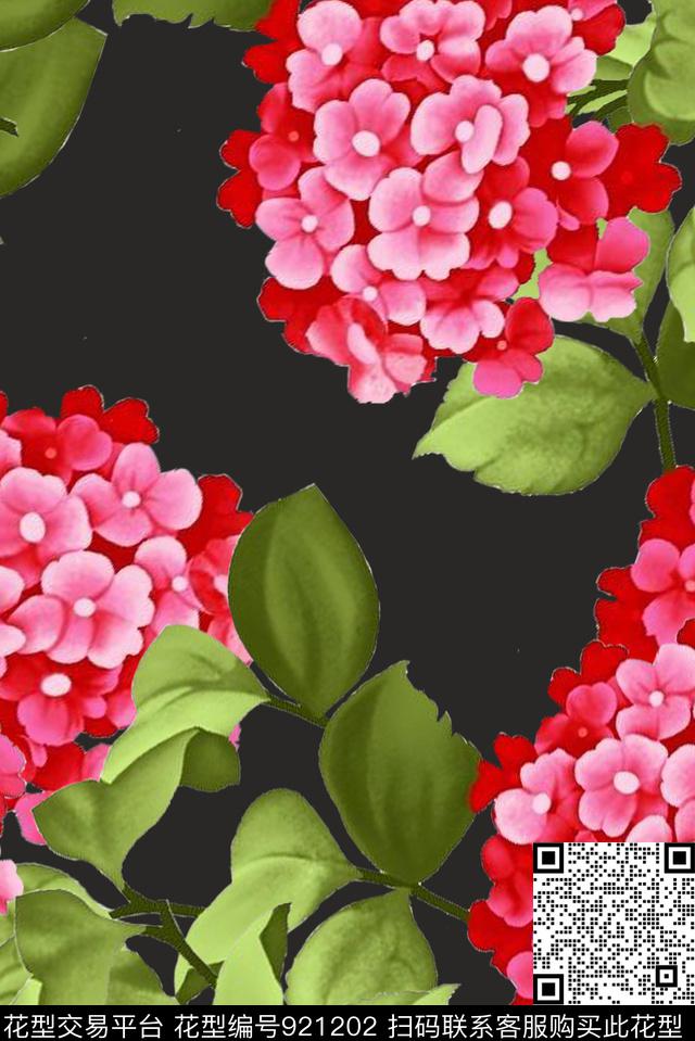 连衣裙水彩花卉简约传统印花华亿平台下载（图片编号: 921202） - 瓦栏（Walan）