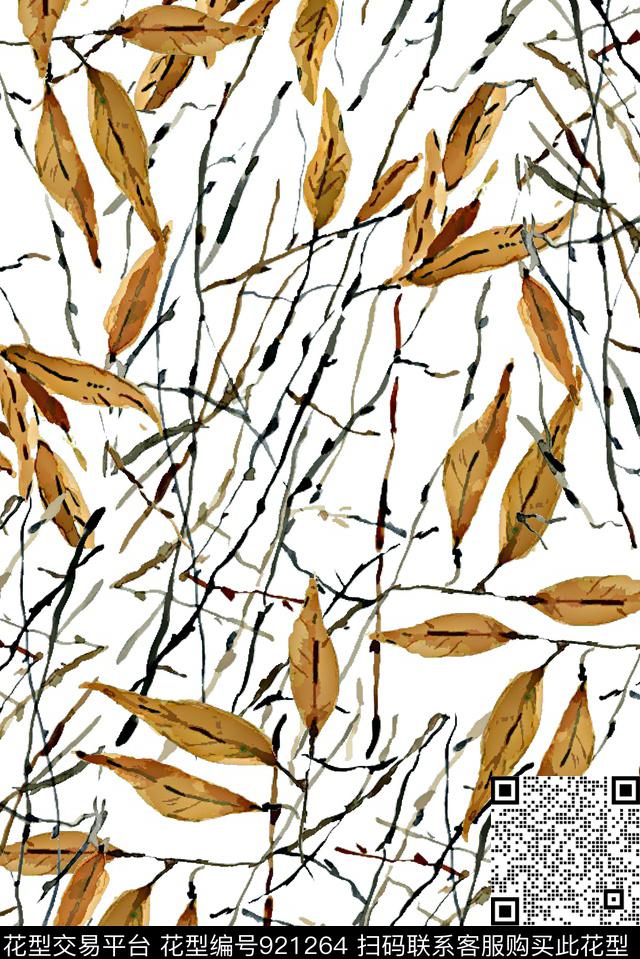 抽象树枝数码印花华亿平台下载（图片编号: 921264） - 瓦栏（Walan）