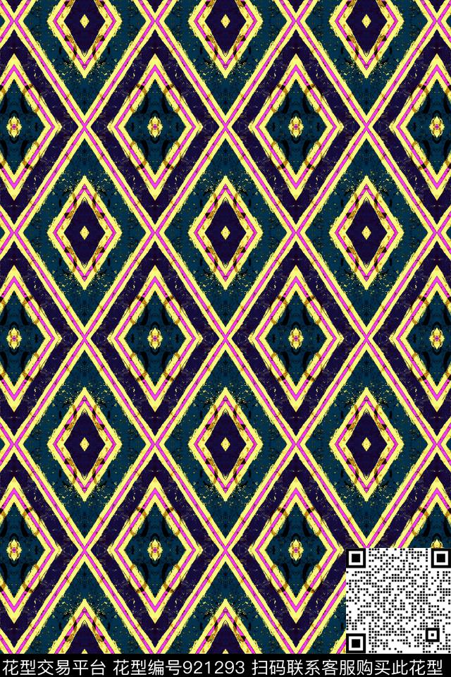 菱形条纹条纹复古条纹数码印花华亿平台下载（图片编号: 921293） - 瓦栏（Walan）