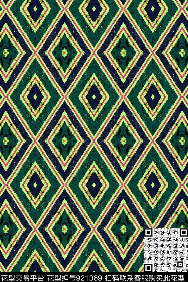 菱形条纹条纹复古条纹数码印花华亿平台下载（图片编号: 921369） - 瓦栏（Walan）