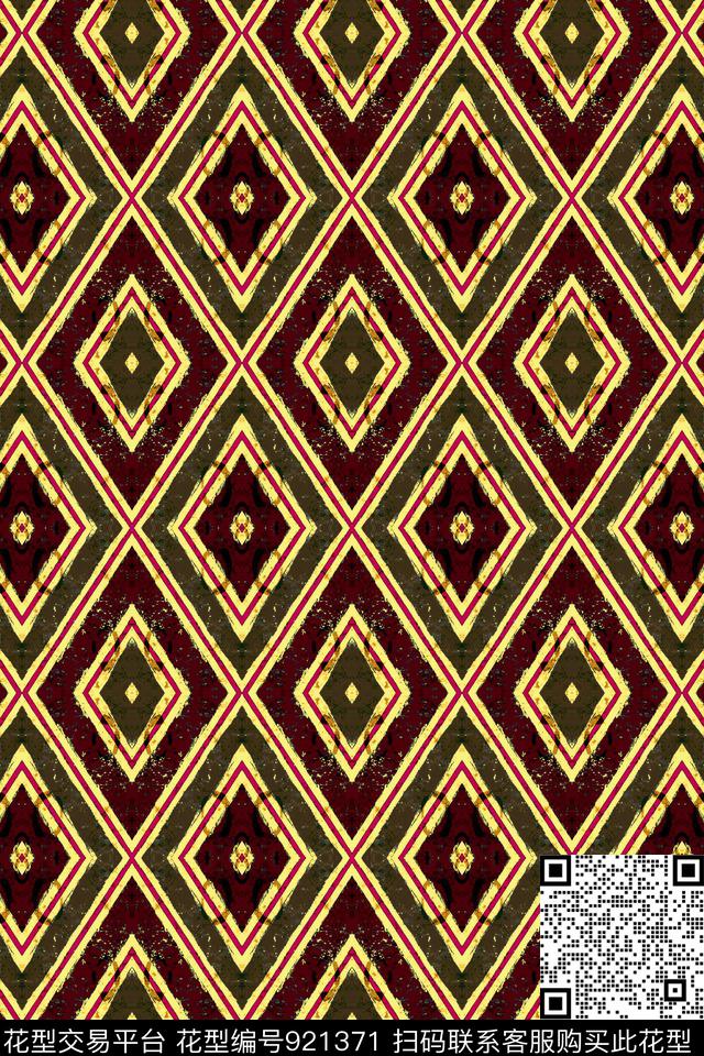 菱形条纹条纹复古条纹数码印花华亿平台下载（图片编号: 921371） - 瓦栏（Walan）