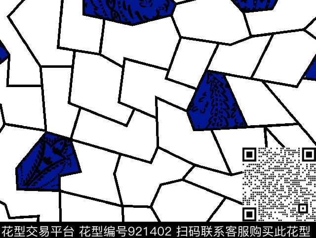 佩斯利纹几何花卉大牌风传统印花华亿平台下载（图片编号: 921402） - 瓦栏（Walan）