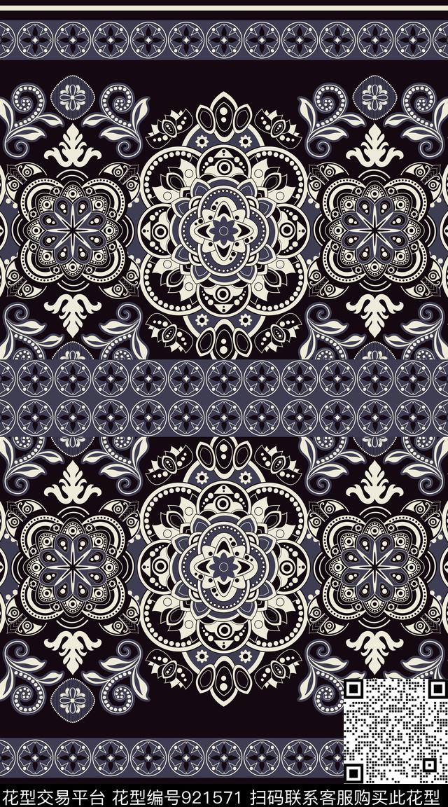 民族风复古纹理数码印花华亿平台下载（图片编号: 921571） - 瓦栏（Walan）