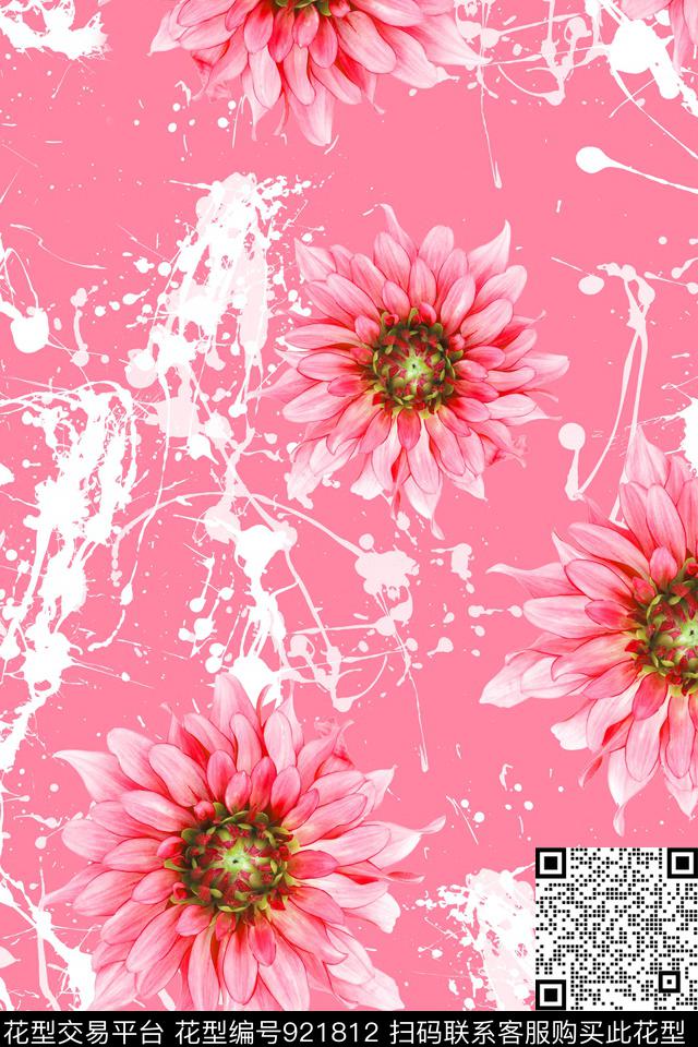 花卉向日葵数码华亿平台数码印花华亿平台下载（图片编号: 921812） - 瓦栏（Walan）